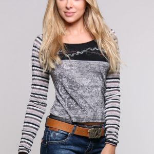 Lovie & Co  long sleeves t-shirt in black stripe